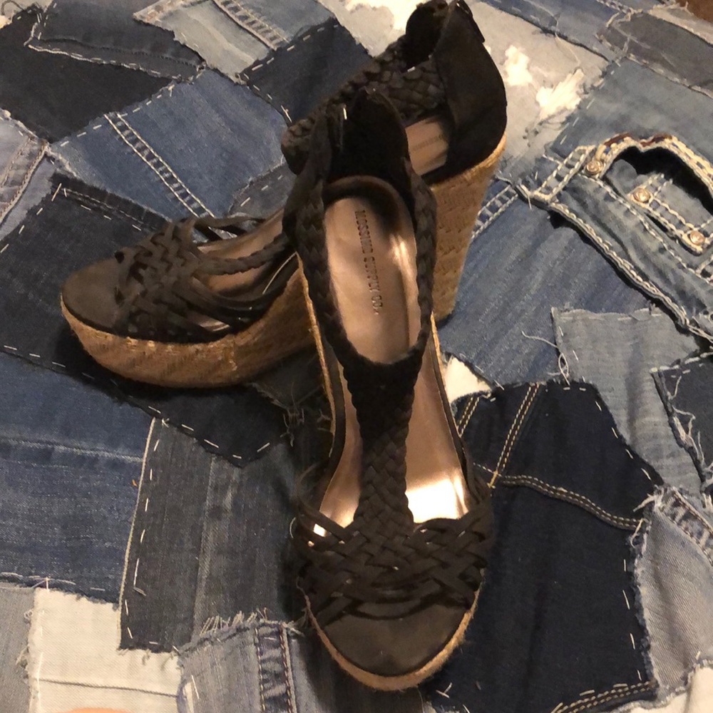 Black boHo high heels
